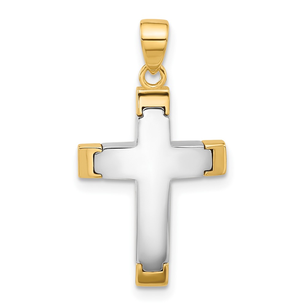 C4941.jpg 14K Two-tone Polished Cross Pendant - Image 1