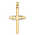 14K Two-tone Polished Infinity Cross Pendant - Image 3