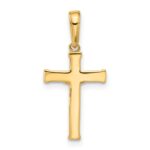 14k and White Rhodium Diamond-cut Crucifix Cross Pendant - Image 3