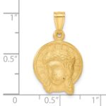 14K Satin Jesus Medal Pendant - Image 4