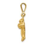 14k Satin Diamond-cut Bulldog Pendant - Image 2