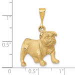 14k Satin Diamond-cut Bulldog Pendant - Image 4