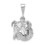 14k White Gold Bulldog Pendant