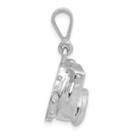 14k White Gold Bulldog Pendant - Image 2