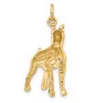 14k Satin Diamond-cut Boxer Dog Charm - Image 3