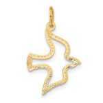 14K Satin and Diamond-Cut Dove Cut-out Charm - Image 3