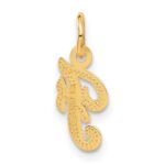 14KY Script Letter F Initial Charm - Image 3