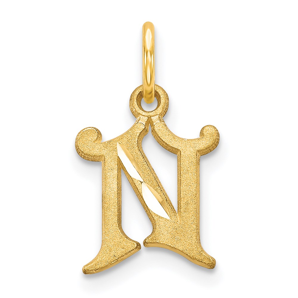 C565N.jpg 14k Letter N Initial Charm - Image 1