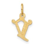 14k Letter V Initial Charm - Image 3