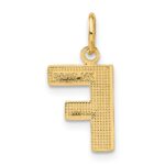 14KY Satin Diamond-cut Letter F Initial Charm - Image 3