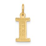 14KY Satin Diamond-cut Letter I Initial Charm - Image 3