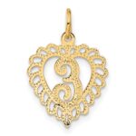 14k Heart Letter E Charm - Image 3