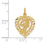 14k Heart Letter F Charm - Image 3