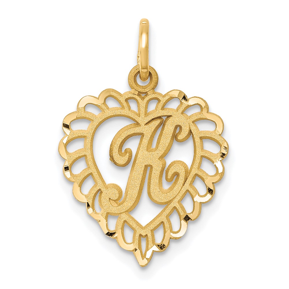C568K.jpg 14k Heart Letter K Charm - Image 1