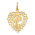 14k Heart Letter P Charm - Image 3