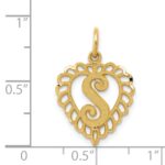 14k Heart Letter S Charm - Image 3