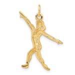 14k Satin Diamond-cut Gymnast Charm - Image 3