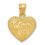 14k I LOVE YOU Script Heart Pendant