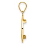 Wideband Distinguished Coin Jewelry 14k Polished and Beaded 14.0mm Prong Coin Bezel Pendant - Image 2