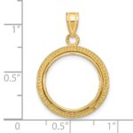 Wideband Distinguished Coin Jewelry 14k Polished and Beaded 16.5mm Prong Coin Bezel Pendant - Image 4