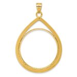 Wideband Distinguished Coin Jewelry 14k Polished Lightweight Teardrop 32.7mm Prong Coin Bezel Pendant - Image 3
