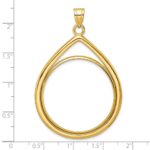 Wideband Distinguished Coin Jewelry 14k Polished Lightweight Teardrop 32.7mm Prong Coin Bezel Pendant - Image 4