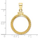 Wideband Distinguished Coin Jewelry 14k Polished Casted Rope 18.0mm x 1.35mm Screw Top Coin Bezel Pendant - Image 4