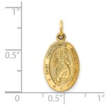 14k Polished Saint Christopher Medal Oval Charm - Image 3