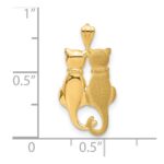 14k Satin and Polished Two Sitting Cats Pendant - Image 4