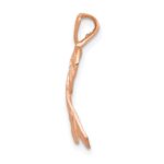 14k Rose Gold Diamond-cut Awareness Ribbon Pendant - Image 2
