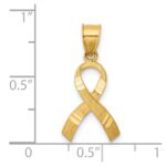 14k Diamond-cut Awareness Ribbon Pendant - Image 4
