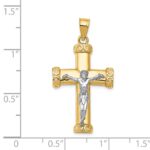 14k Two-tone Crucifix Pendant - Image 2
