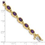 14k Complete Oval Amethyst Bezel-set 7 inch Bracelet - Image 3