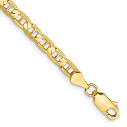 14K 3.75mm Concave Anchor with Lobster Clasp Chain