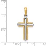 14k Two-tone Cross Pendant - Image 4