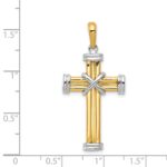 14k Two-tone Center -X- Latin Cross Pendant - Image 4