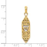 14K and White Rhodium Mezuzah with Shin Charm - Image 4