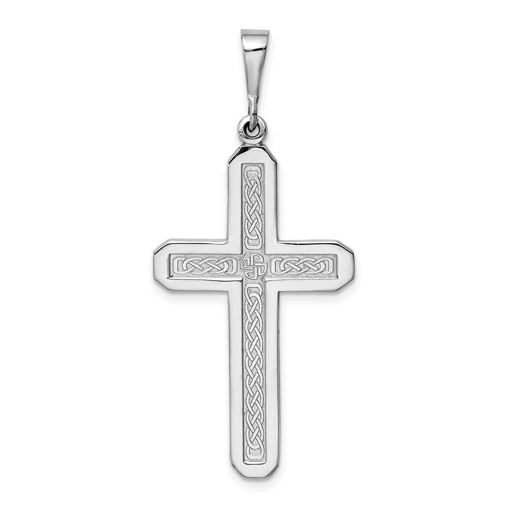 CH112.jpg 14k White Gold Celtic Knot Cross Pendant - Image 1