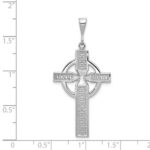 14k White Gold Celtic Cross Charm - Image 4