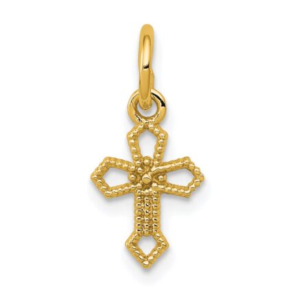 14k Passion Cross Charm