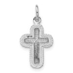 14k White Gold Polished Cross Charm - Image 3