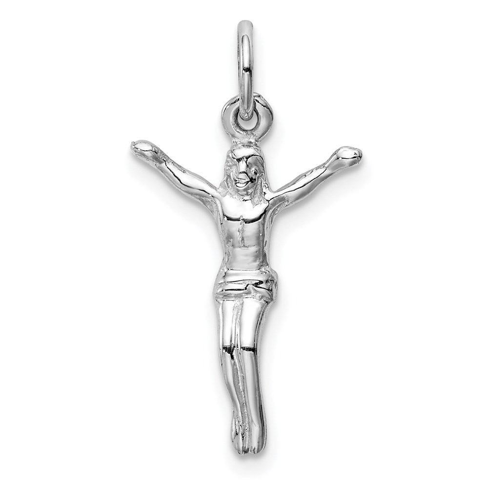 CH138.jpg 14k White Gold Jesus Charm - Image 1