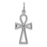 14k White Gold Ankh Cross Charm - Image 4