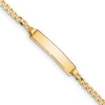 14k Polished Solid Chain/Solid Plate Curb Link 20x4.8mm Plate 6 inch Baby/Child ID Bracelet