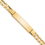 14k Polished Solid Chain/Solid Plate Curb Link 37x8mm Plate 8 inch ID Bracelet