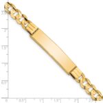 14k Polished Solid Chain/Solid Plate Curb Link 37x8mm Plate 8 inch ID Bracelet - Image 3