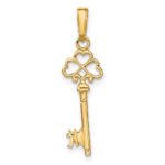 14K Polished 3-D Hearts Key Charm - Image 3