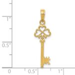 14K Polished 3-D Hearts Key Charm - Image 4