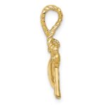 14K Polished Key Tied to Heart Lock Charm - Image 2