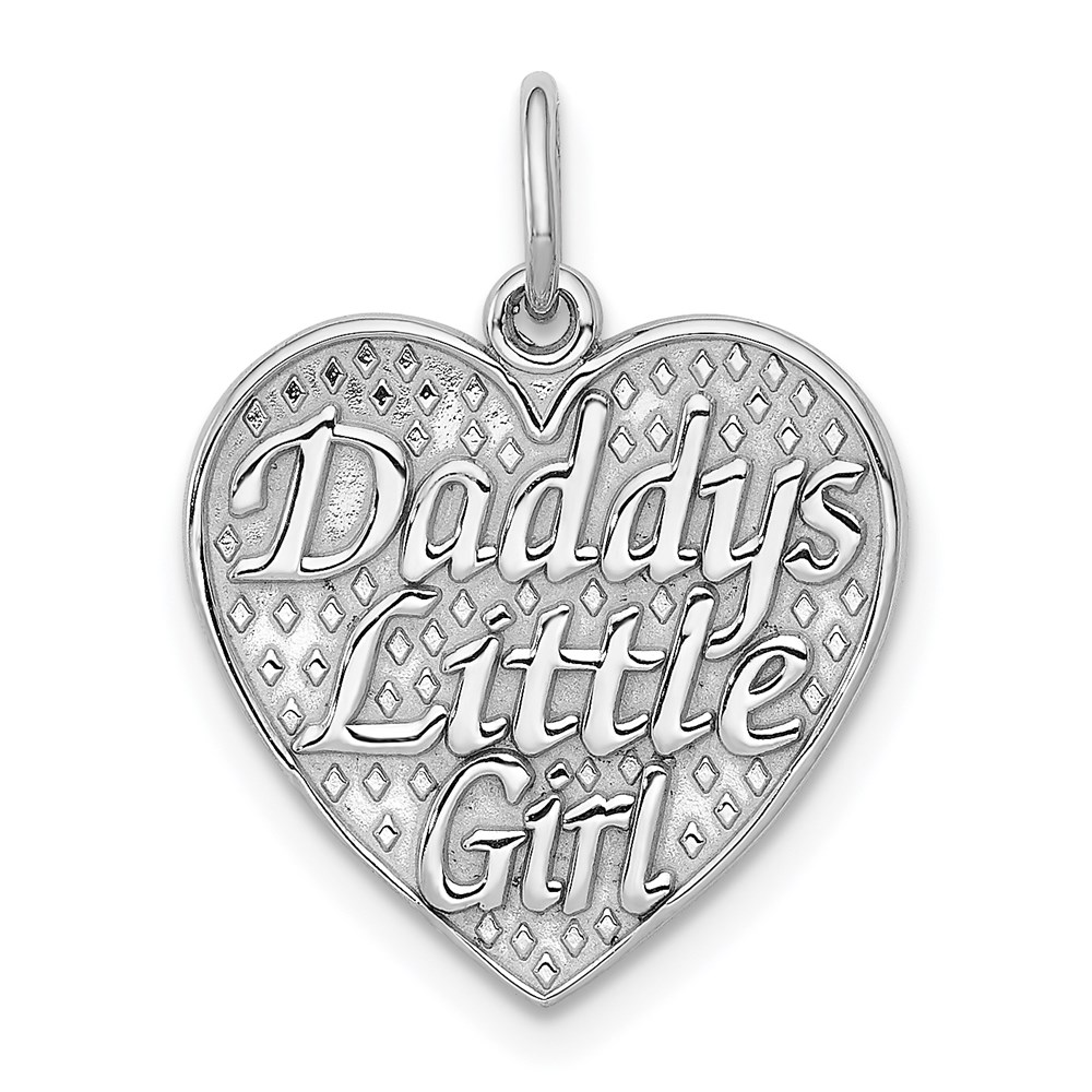 D1087.jpg 14k White Gold Polished DADDYS LITTLE GIRL in Heart Charm - Image 1